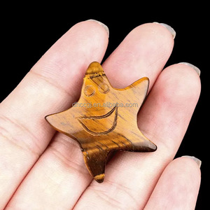 Pietra Naturale di Ametista a Forma di Stella Sorridente Senza Fori 30mm, Stella Marina Grezza, Stella Rosa, Accessori Fai da Te per Gioielli - Product Image 6