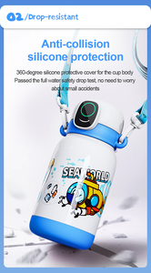 Kids <b>Smart</b> Fingerprint <b>Lock</b> Water Bottle Stainless Steel Insulated Leak Proof Anti-Theft Portable Drinking Cup for School Outdoo - Product Image 2