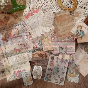 32 yaprak/paket Ephemera Retro el yapımı seti Vintage malzeme kağıt PET çıkartmalar DIY planlayıcısı dekoratif Scrapbooking, dergiler