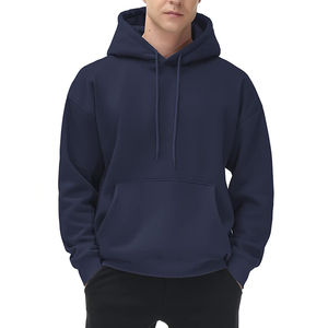 Sudadera con capucha de color sólido para hombre, corte regular, forro polar de algodón, informal, con bolsillo, para otoño - Product Image 1