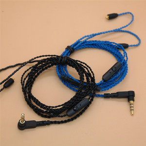 Cable de audio trenzado para auriculares DIY, para Shure SE215 315 425 846 UE900, azul y negro - Product Image 2