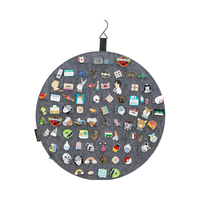 Organisateur mural moderne à double niveau en tissu pour 76 épingles, écologique, gris, pour salon
