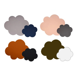Sets de table en cuir de style nordique sur mesure, sets de table simples de couleur unie, résistants à l'huile et à l'eau, motifs ours et nuages pour enfants - Product Image 5