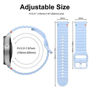 Correa de reloj de silicona suave 22mm 20mm correa de reloj de liberación rápida correa de reloj inteligente deportiva transpirable - Product Image 3