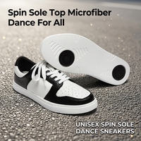 LUOQIAO Prix d'usine Baskets de danse unisexe à semelle rotative pour danse de couple, Salsa, Bachata, Social, avec tige en cuir microfibre légère