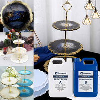 Kit de résine époxy transparente à durcissement rapide 1:1 pour tables, coupelles, plateaux à dessert, tables rivière, et projets DIY d'artisanat et d'art pour débutants.