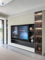 Meuble TV en bois sur mesure de haute qualité, meuble TV moderne de luxe pour salon et entreprises de construction