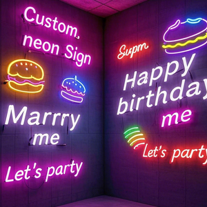 Insegna al Neon LED Personalizzata IPixel per Interni o Esterni, Impermeabile IP67, Decorazione Luminosa 'Buon Compleanno' o 'Sposami' - Product Image 1