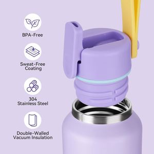 32oz Leak Proof Vacuum Insulated Stainless Steel Sports Water Bottle <b>with</b> <b>Straw</b> Lid for Gym Travel Camping BPA FREE Color Box - Product Image 2