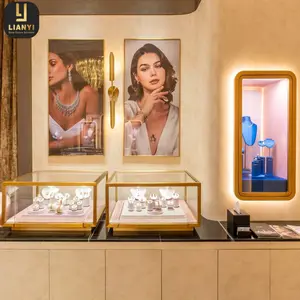 Polished Design Jewelry Shop Fitting Glass Wall Mounted Jewellery <strong>Display</strong> Box and <strong>Counter</strong> for Jewellery Store <strong>Display</strong> - Product Image 1