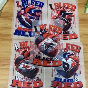Disegni Termoadesivi NFL all'Ingrosso Pronti per l'Applicazione, <span class=keywords><strong>Adesivi</strong></span> Termotrasferibili in Plastisol per Abbigliamento, Impermeabili e Lavabili - Product Image 1