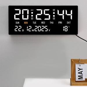 Tường <span class=keywords><strong>LED</strong></span> kỹ thuật số Đồng hồ báo thức với giờ phút thứ hai tuần ngày hiển thị kích thước lớn đồng hồ - Product Image 2