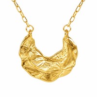 Collier ras du cou Spot Wholesale Jewelry plaqué or 18 carats avec pendentif C massif martelé irrégulier