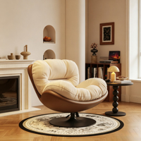 Fauteuil à bascule moderne en acier inoxydable Eggshell - Chaise longue inclinable pour adulte, idéale pour balcon, maison, loisirs, salon