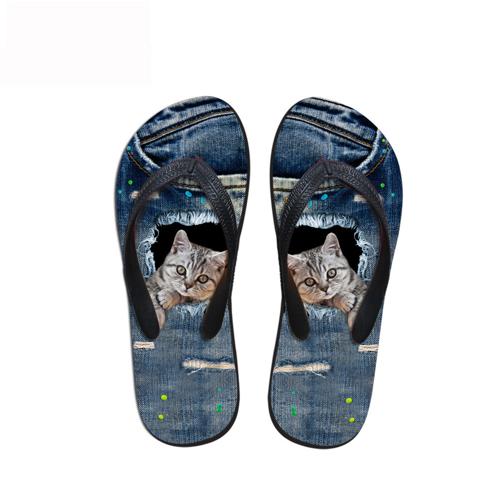 Cheap Printing Flat Shoes Women Flip Flop Slippers Thick-soled Ladies Filpflops