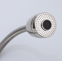 Robinet de cuisine moderne en acier inoxydable 304 à poignée unique, eau froide/chaude, avec tuyau universel, sans plomb, finition brossée, cartouche céramique
