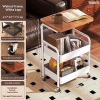 Étagère mobile en fer pour la maison, avec roulettes, moderne, multi-niveaux, pour salon, chambre, canapé, table de chevet, et rangement de collations