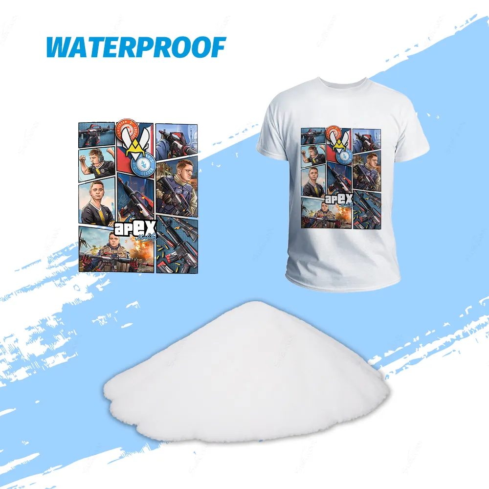 Sublicool in một cửa dịch vụ dtf nóng chảy bột nóng chảy nóng chảy keo dtf bột cho T-Shirt truyền nhiệt dtf in