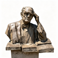 Buste d'intellectuel en résine couleur bronze, statue de l'homme réfléchissant sur des livres, taille personnalisée, décoration artistique tendance pour jardin extérieur
