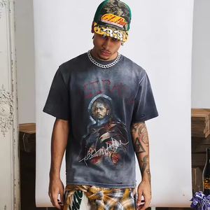 T-shirt unisexe personnalisé pour homme en coton double couche à imprimé animal, respirant, surdimensionné, à manches courtes, en tissu tricoté de 220 grammes - Product Image 3