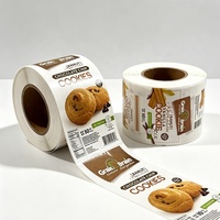 Étiquette autocollante personnalisée de qualité alimentaire pour emballages de biscuits et de snacks, étiquette imperméable pour emballages de biscuits, de gâteaux et de produits de boulangerie
