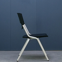 Chaise de formation de bureau à cadre métallique fixe avec dossier en plastique, coussin en option, idéale pour la formation