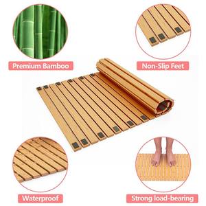 Productos de sauna Tapis Salle de Bain alfombra de baño de madera alfombra de ducha de baño de bambú plegable alfombrilla de suelo antideslizante <span class=keywords><strong>enrollable</strong></span> - Product Image 2