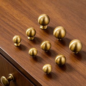 <b>Copper</b> Cabinet <b>Knob</b> Round Traditional Drawer Handle Antirust 25mm Diameter - Product Image 1