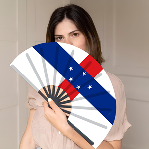 Abanicos Plegables de Bambú con la Bandera de las Antillas Holandesas, Abanico de Mano para Carnaval, Bodas, Festivales, Fiestas, Agencias de Viajes - Product Image 5