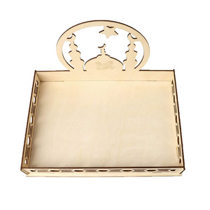 Plateau en <span class=keywords><strong>bois</strong></span> écologique blanc pour desserts et pâtisseries, idéal pour le service lors des fêtes islamiques, artisanat en <span class=keywords><strong>bois</strong></span> avec gravure sculptée - Product Image 4