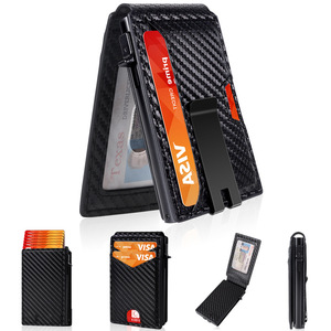 Boîte de rangement portable pour cartes RFID en aluminium, doublée de tissu PU, antivol, étui pour cartes en métal, boîte de protection RFID pour cartes, cadeau pour <span class=keywords><strong>homme</strong></span> - Product Image 2