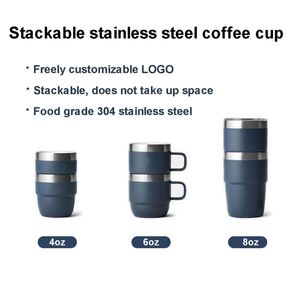 8 oz Stainless Steel Stackable Vacuum Insulated <b>Coffee</b>/Espresso Cup with Magnetic Lid Leak-Proof 12-24 Hours Thermal Insulation - Product Image 2