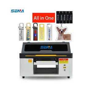 UV Flatbed Printer Small A3 Size 30*45cm Digital LED UV Inkjet Printer for 3D Self-adhesive Label Metal Nameplate Pen Phone Case