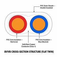 PVC-Flachkabel 300/500V PVC-Isoliert PVC-Ummantelt Flaches Doppelkabel Zweiadriges Stromkabel für Haushaltsgeräte