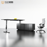 Bureau de direction modulaire en L haut de gamme et moderne, avec panneau en bois et structure métallique, mobilier de bureau sain pour PDG, garantie 5 ans