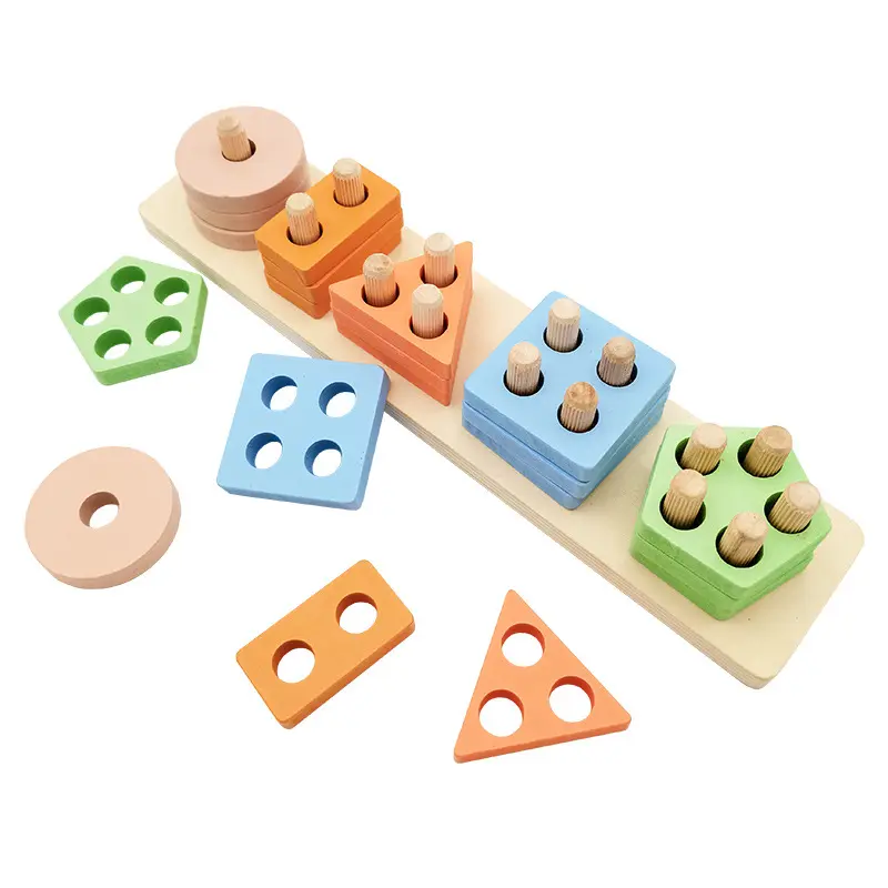 Mainan susun dan penyortir kayu montesori untuk anak laki-laki & perempuan balita anak prasekolah belajar pendidikan puzzle hadiah CE