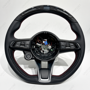 Volant modifié en fibre de carbone, cuir Alcantara avec indicateur LED pour Alfa Romeo Giulia Stelvio - Product Image 3