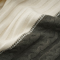 Plaid en tricot torsadé à motif floral uni 50x60 pouces avec bordure contrastante et texture côtelée, vente en gros pour les acheteurs de textiles de maison