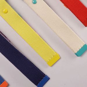 Llavero de tela personalizado de alta calidad y resistencia al por mayor con logotipo bordado para equipaje, colgante de llavero con hebilla - Product Image 2