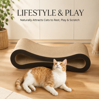 Griffoir pour chat réversible à 4 côtés en carton ondulé, résistant à l'usure, tunnel-lit extra large pour chat, convient aux chats jusqu'à 10 kg