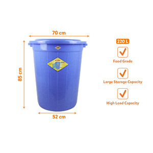 220L PP Plastic Storage Bucket with Lid <b>Large</b> Water Storage Container Lightweight Durable Utility <b>Bin</b> for Home <b>Kitchen</b> Shop Rest - Product Image 5