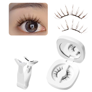 Ensemble de faux cils magnétiques avec applicateur, miroir et étui, sans colle, réutilisable, kit de maquillage pour les cils pour la beauté quotidienne - Product Image 1