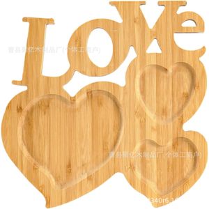 Wooden Love Heart Shaped <b>Tray</b> Natural Color For Snacks Desserts Parties Coffee <b>Tea</b> Serving - Product Image 3