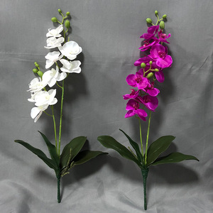 Orquídea Artificial de tacto Real con hojas verdes, 2 brazas - Product Image 5