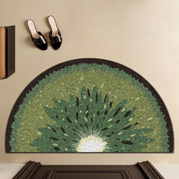 Tapis d'entrée en PVC à motif créatif de kiwi, en stock, découpe personnalisée, antidérapant, résistant à l'usure, anti-poussière