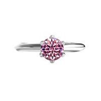 Perhiasan Mewah Cincin Tunangan Moissanite Berwarna untuk Wanita Perak Sterling S925 Cincin Pernikahan Abadi Lapisan Platinum Pt950