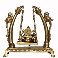 Statue de Ganesh pivotante en laiton poli plaqué or, de qualité supérieure, style moderne et traditionnel, religieuse et antique, cadeaux festifs de pendaison de crémaillère