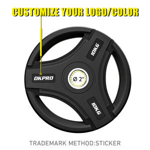 Disques de musculation personnalisés OEM Hot Life 2026 avec logo, disques de gym <span class=keywords><strong>en</strong></span> <span class=keywords><strong>fonte</strong></span> avec revêtement <span class=keywords><strong>en</strong></span> caoutchouc, poids <span class=keywords><strong>en</strong></span> <span class=keywords><strong>kg</strong></span> - Product Image 2