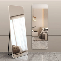 Grand miroir d'habillage moderne arqué à cadre métallique complet Vente à chaud de meubles de ménage debout au sol pour la vie décorative