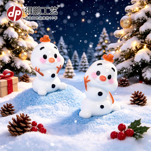Figurines de bonhomme de neige mignonnes, mini décorations de noël pour salon, utilisation en intérieur, finition brillante, style dessin animé D2229 - Product Image 3
